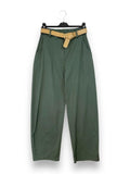 LOVEme Pantalone barrel in cotone con elastico retro vita