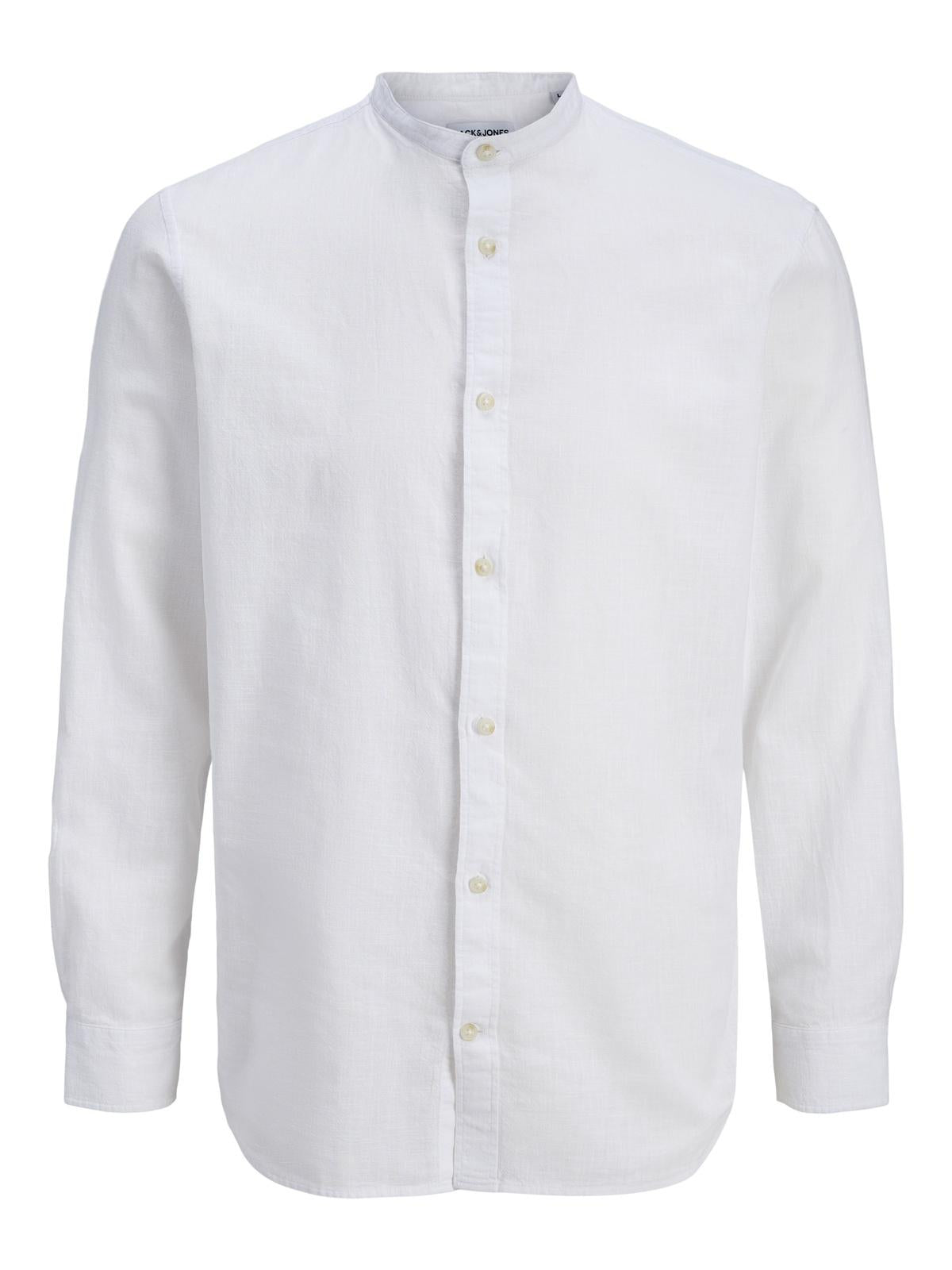 JJESUMMER LINEN BLEND BAND SHIRT L/S SN 