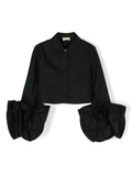 CAMICIA CON MANICHE A VOLANT NERO 