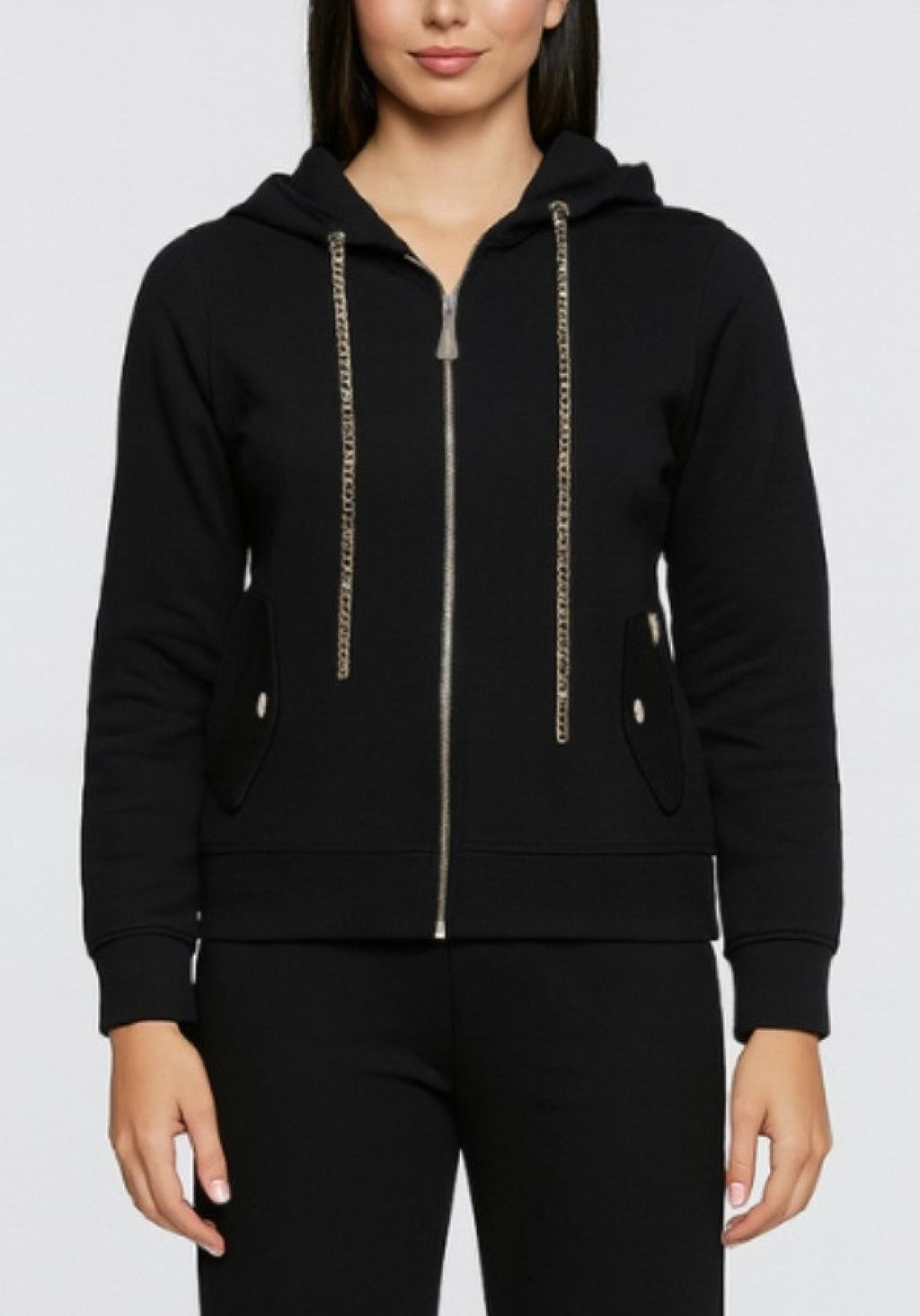 FELPA CAPPUCCIO ZIP MW9620017/NERO MARKUP