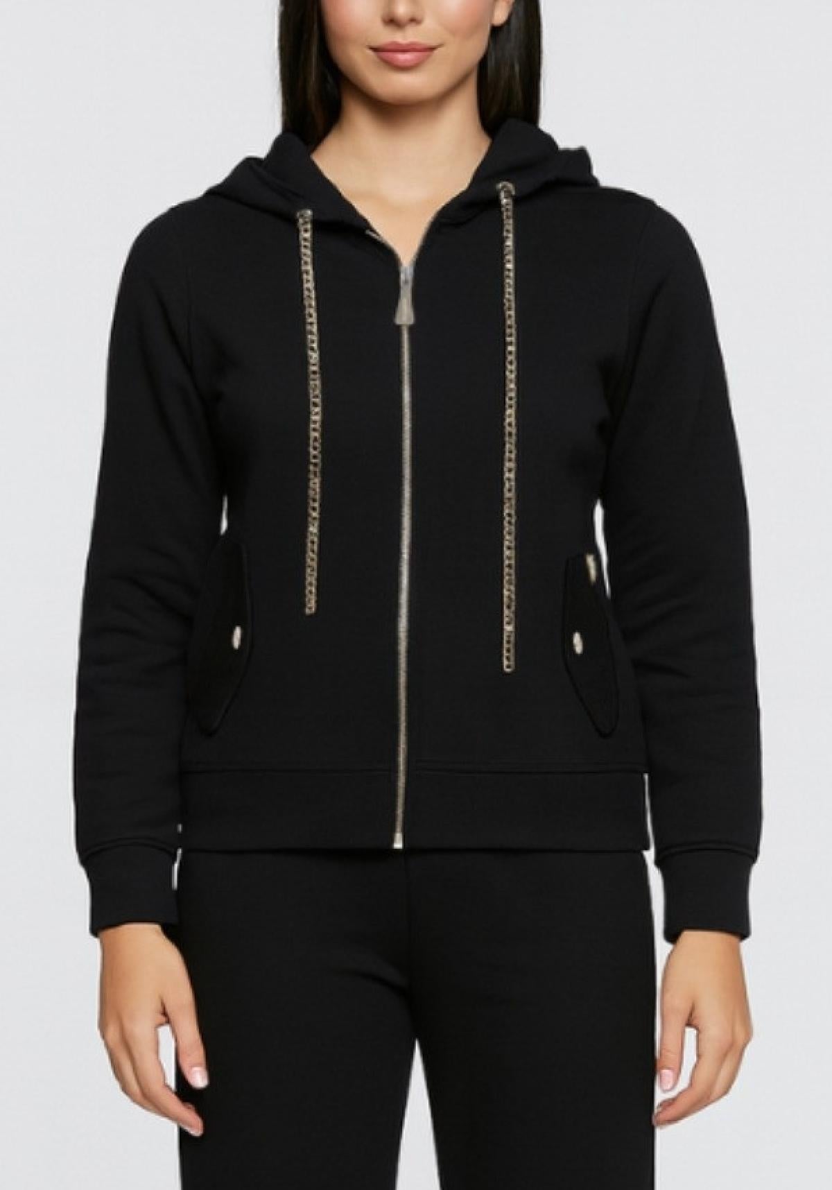 FELPA CAPPUCCIO ZIP MW9620017/NERO MARKUP