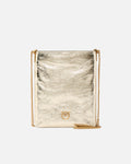 PINKO FLAT SATCHEL USED METALLIC LEA