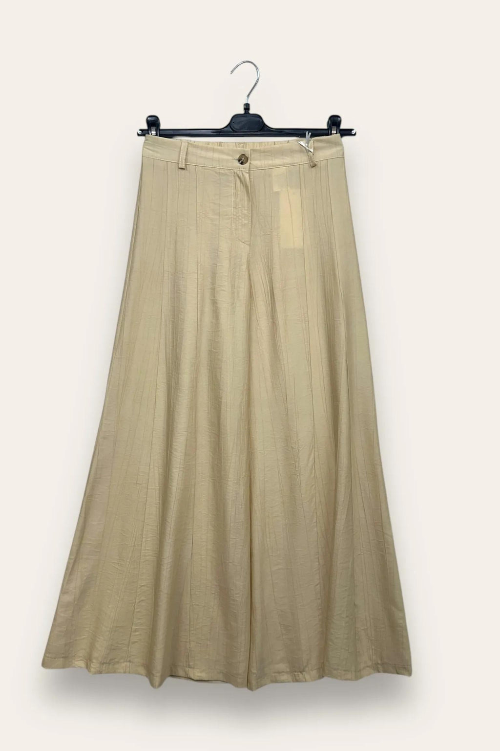 Pantalone a palazzo in viscosa goffrata 