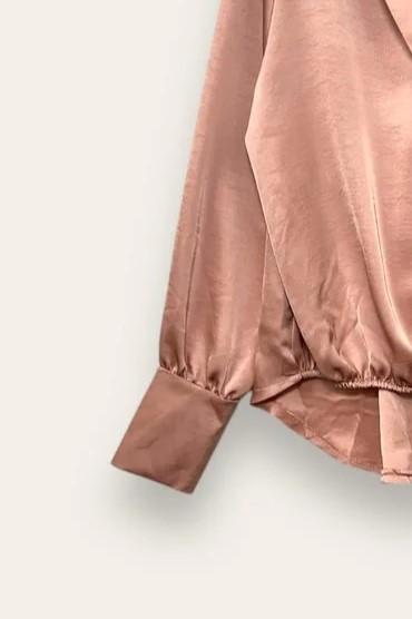 Camicia in raso a portafoglio con elastico al fondo CL-10676-CL-10277/Rosa LOVEme