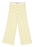 PANTALONE DOPPIO CREPE STAMPA LOGO CUBICO BURRO/CEDRO 