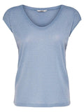 ONLY ONLSILVERY S/S V NECK LUREX TOP JRS NOOS