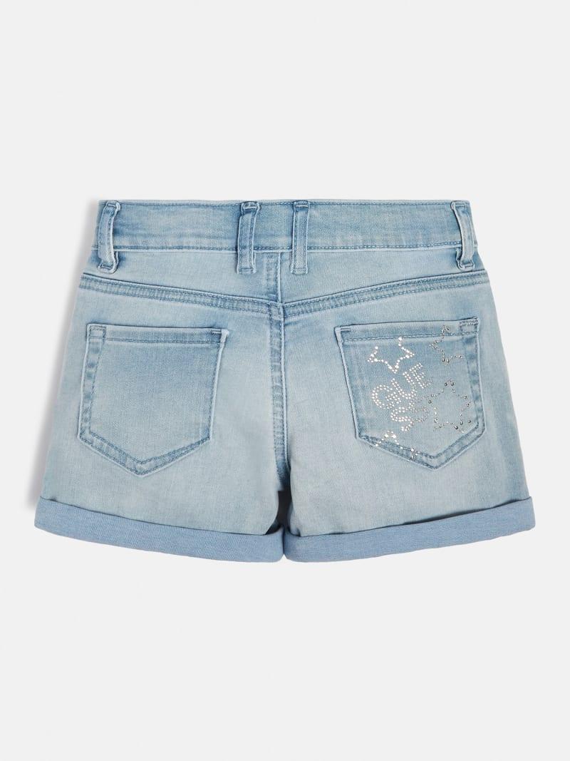 DENIM SHORTS W/STRASS AT BACK 