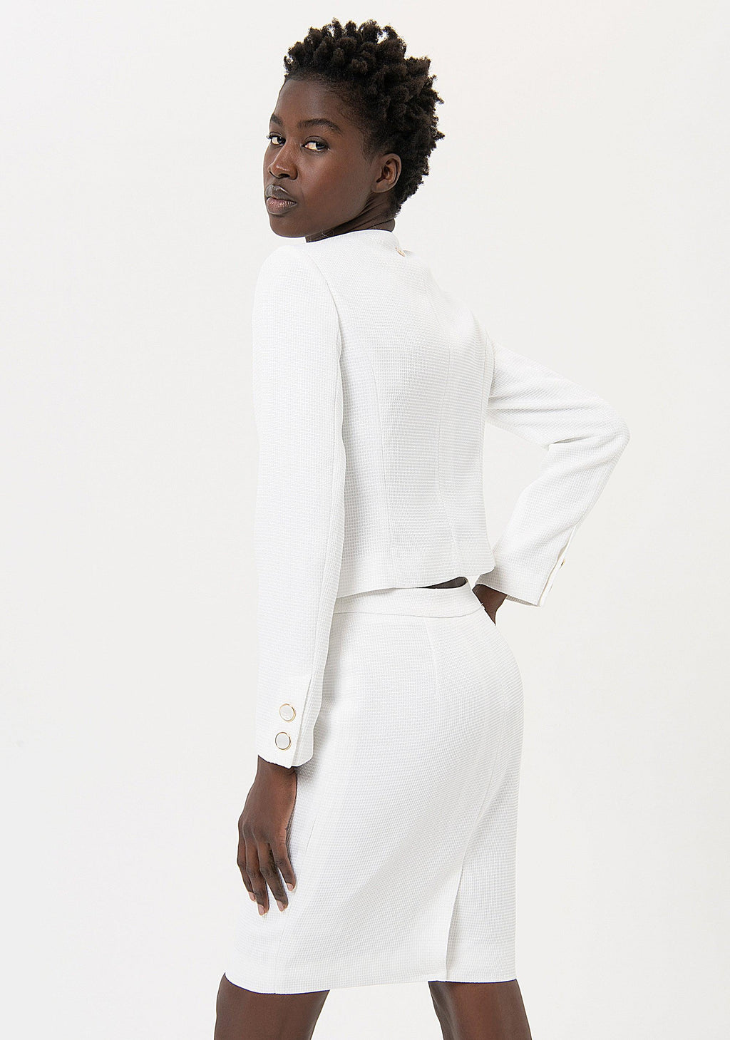 PENCIL MIDI SKIRT WHITE 