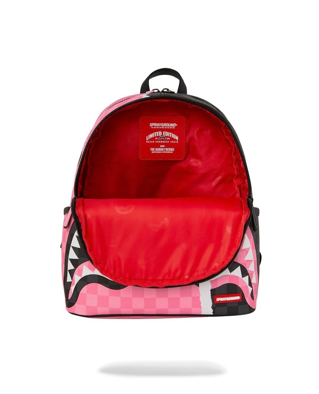 PINK AND BLACK TEAR SIP SAVAGE BACKPACK 910B8276NSZ/PINK SPRAYGROUND