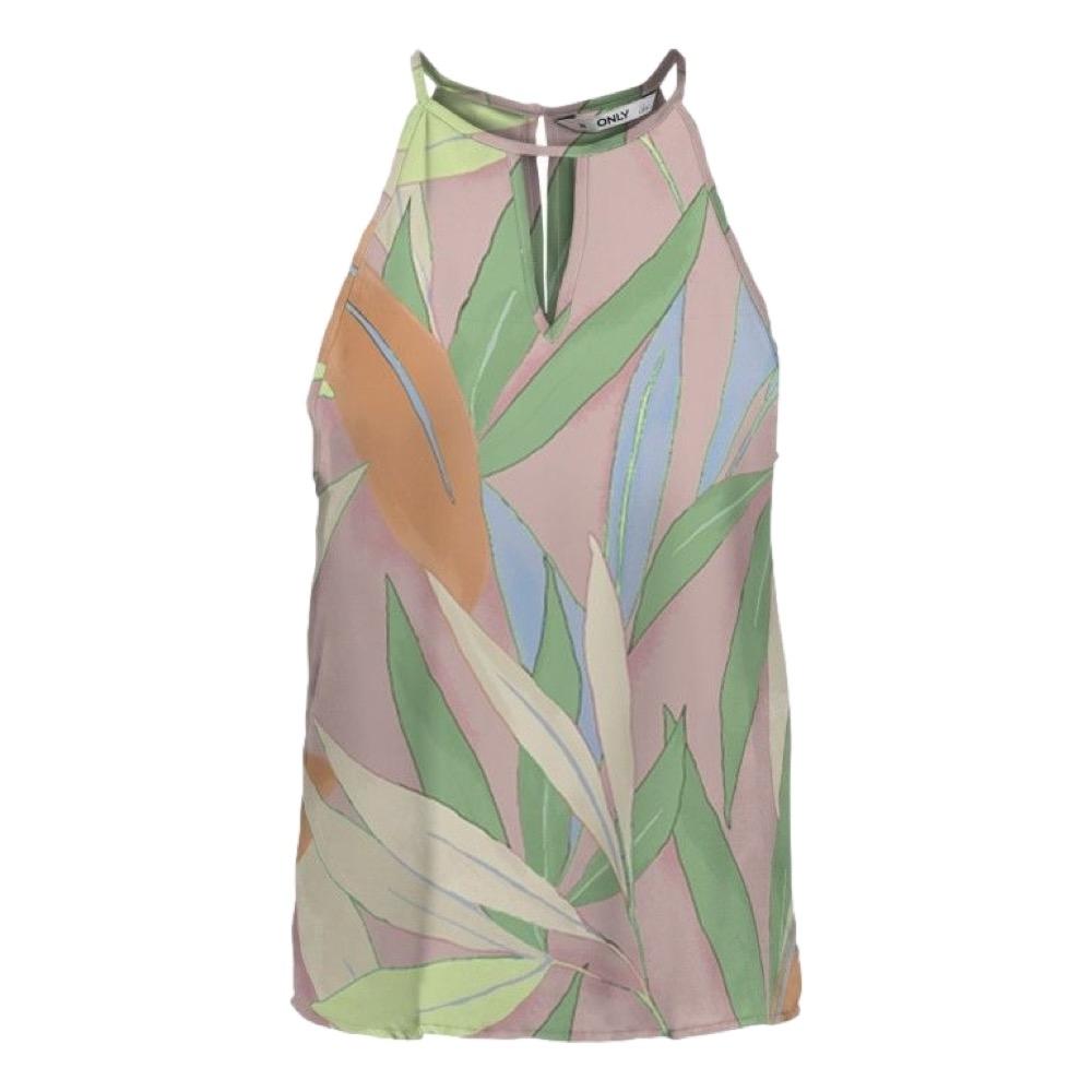 ONLALMA LIFE POLY S/L KEYHOLE TOP  AOP 
