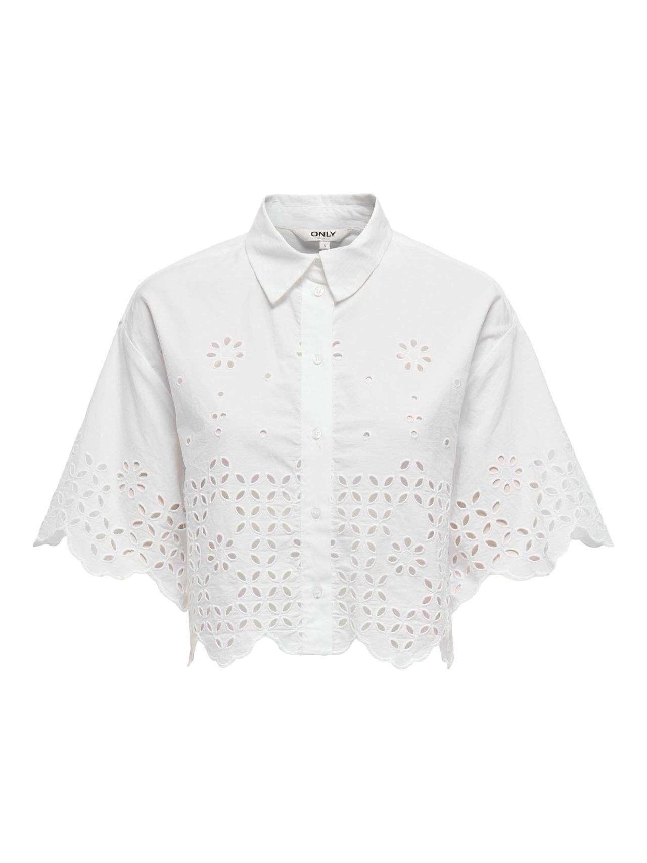 ONLMINA LIFE SS BOXY SHIRT WVN 15345017/Bright White ONLY