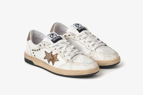 SNEAKERS WEEK STAR BIANCO/BRONZO CON BORCHIE 