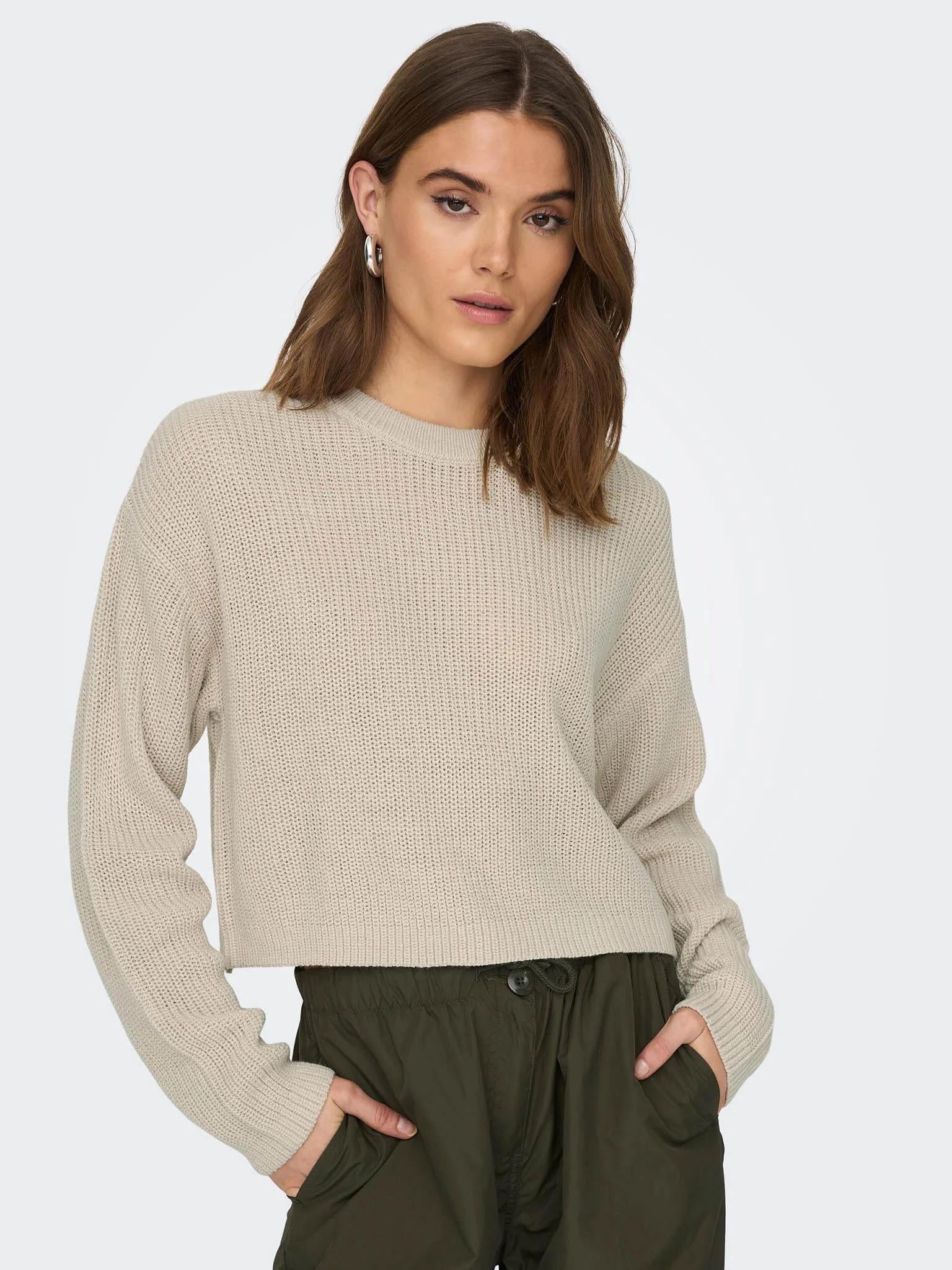 ONLMALAVI L/S CROPPED PULLOVER KNT NOOS 