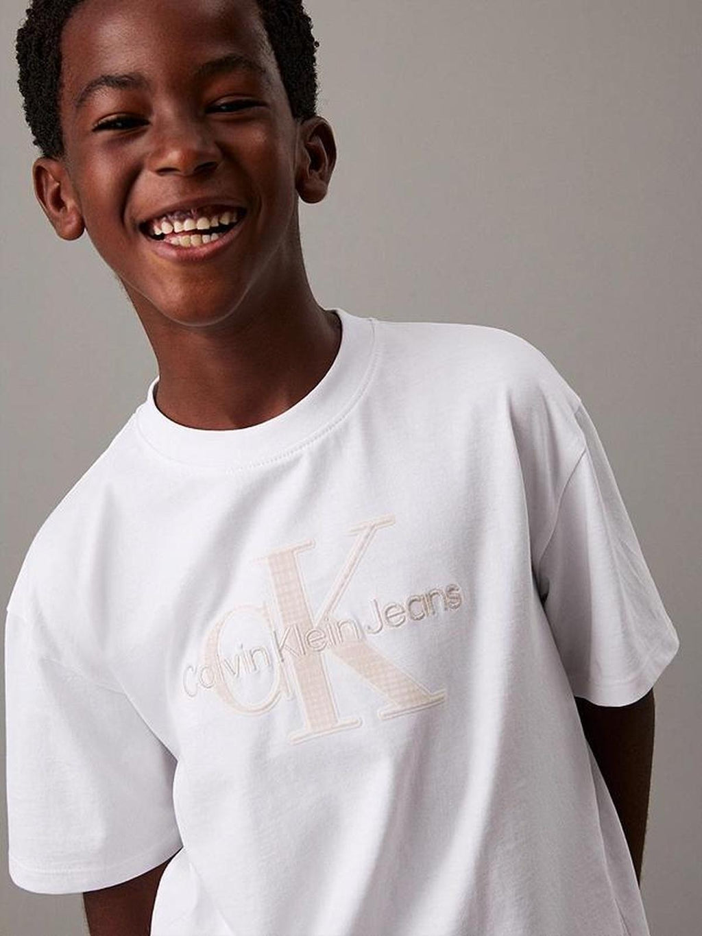 EMBOSSED CHECK MONO SS T-SHIRT 