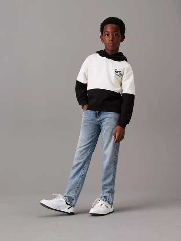 BRUSHED FLEECE CLR BLOCK HOODI 