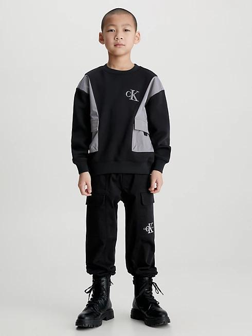 SATEEN CARGO PANTS IB0IB01675T/BEH CALVIN KLEIN JEANS