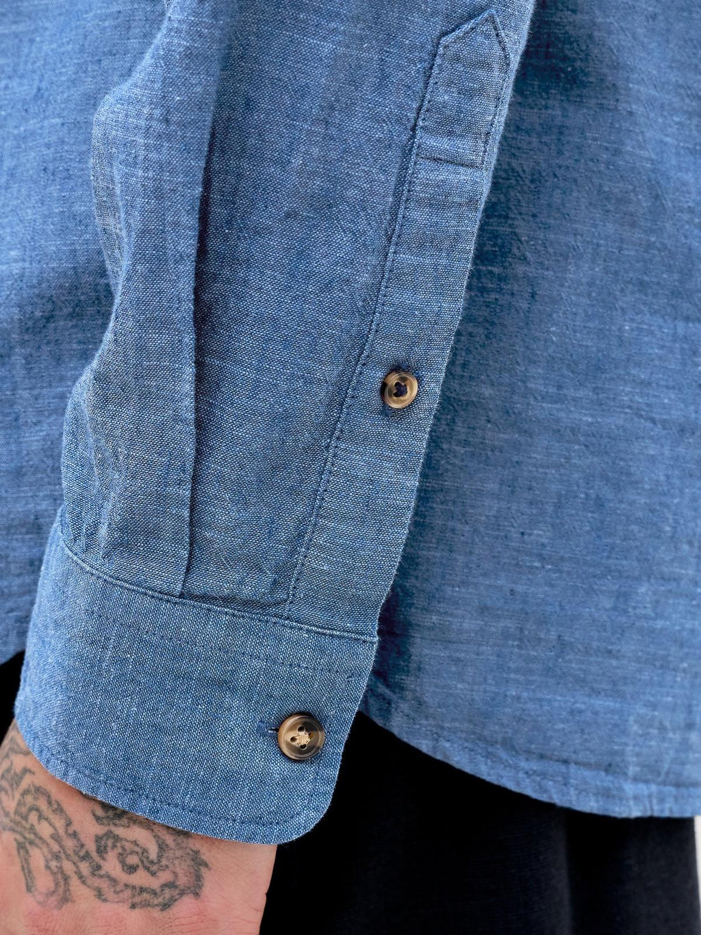 JJESUMMER LINEN BLEND BAND SHIRT L/S SN 