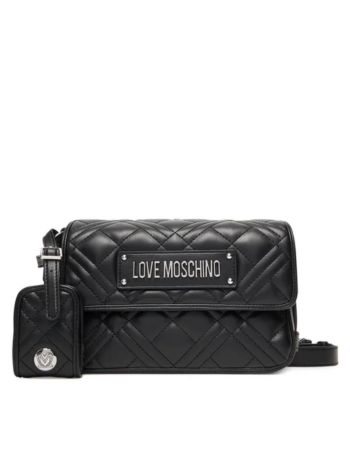 BORSA QUILTED PU NERO GALV.NIKEL 