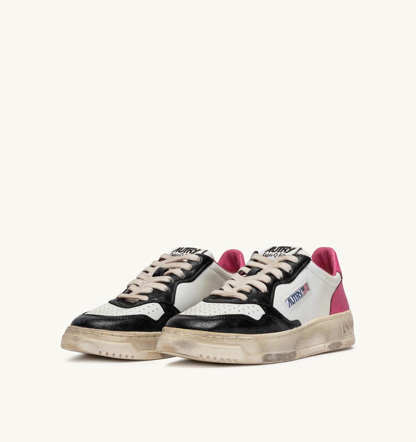 SUP VINT LOW WOM - LEAT/LEAT BLK/SHCKPNK 