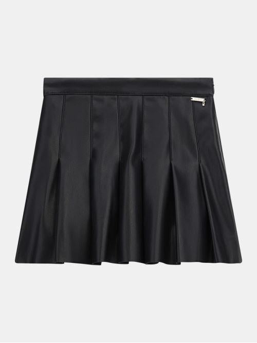 PU LEATHER PLEATED SKIRT 