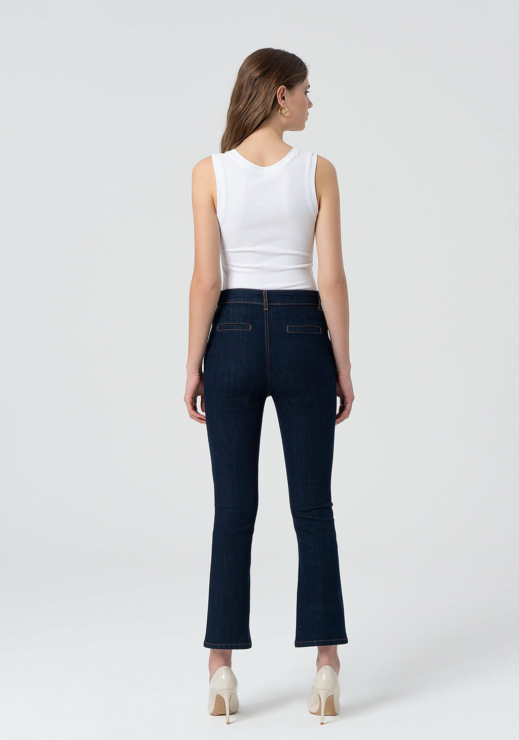 DENIM CROPPED CAPRI PANT RAWWASH 