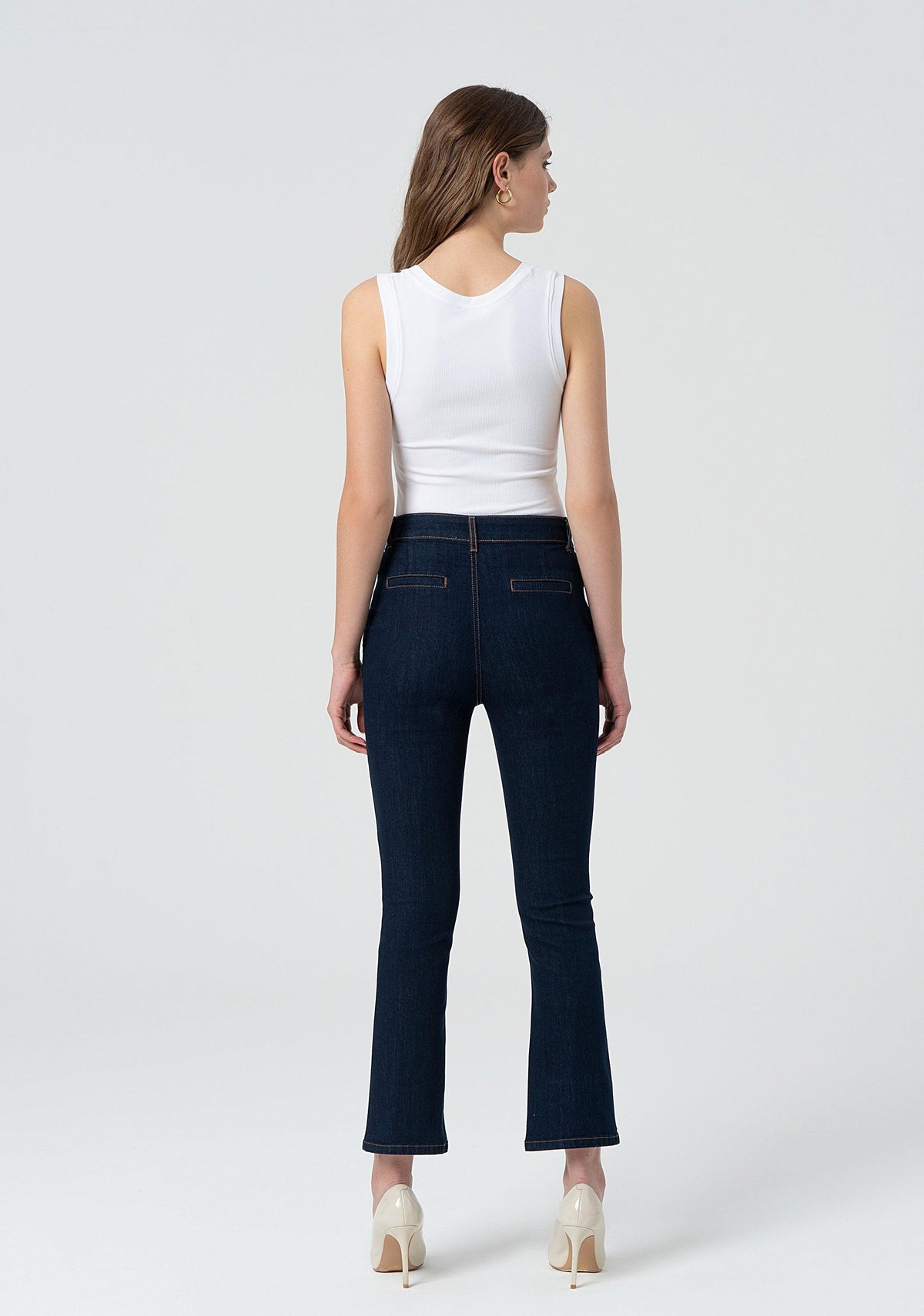 DENIM CROPPED CAPRI PANT RAWWASH 