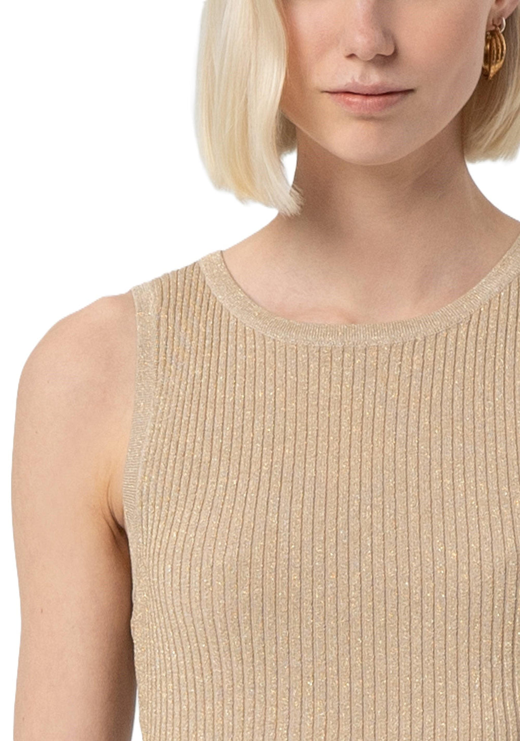 BOAT NECKLINE TOP GOLDLUREX 