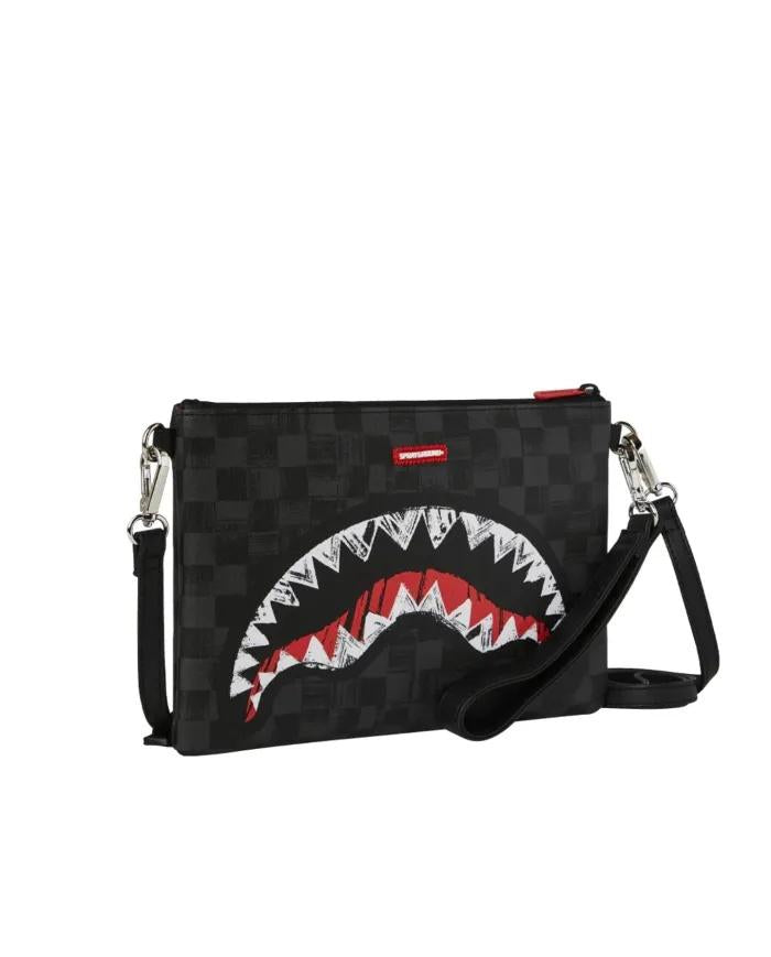 SCRIBBLE SHARK CROSSOVER CLUTCH 910B8229NSZ/CHECK SPRAYGROUND