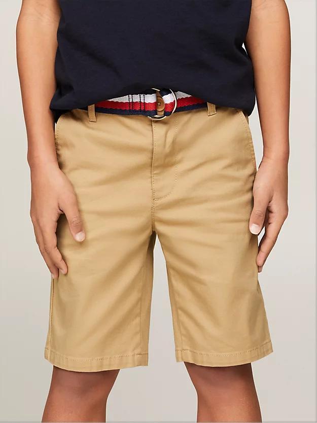 WOVEN BELTED SHORTS 