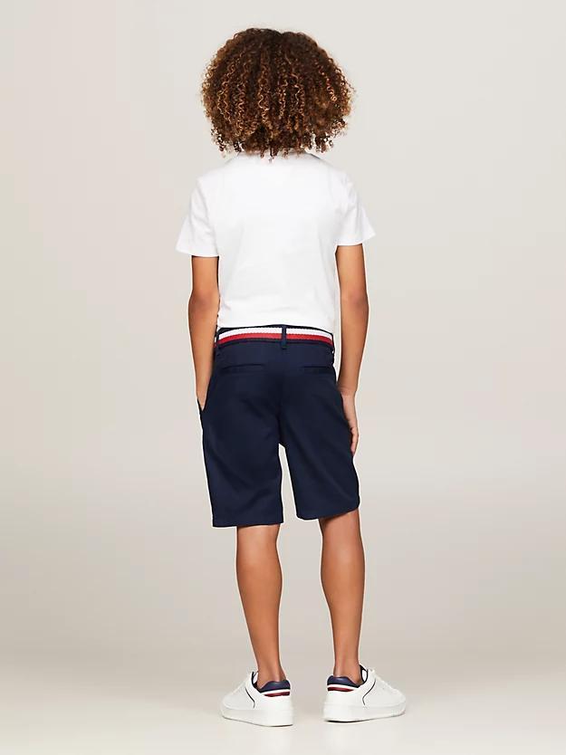 WOVEN BELTED SHORTS 