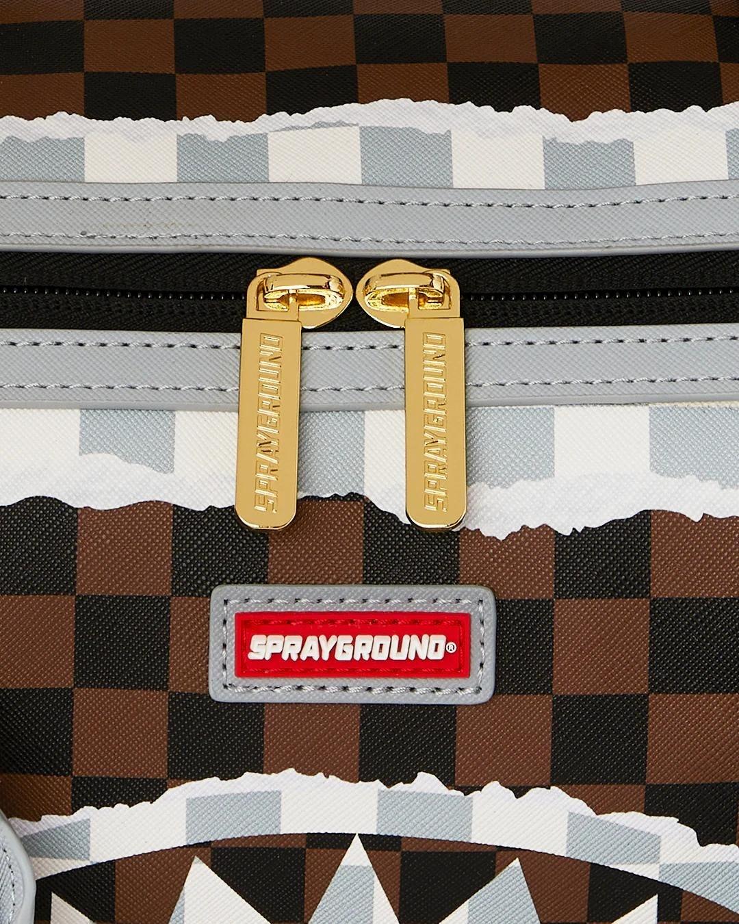 CREAM BROWN TEAR CHECK MINI UDUFFLE 910D8293NSZ/BROWN SPRAYGROUND