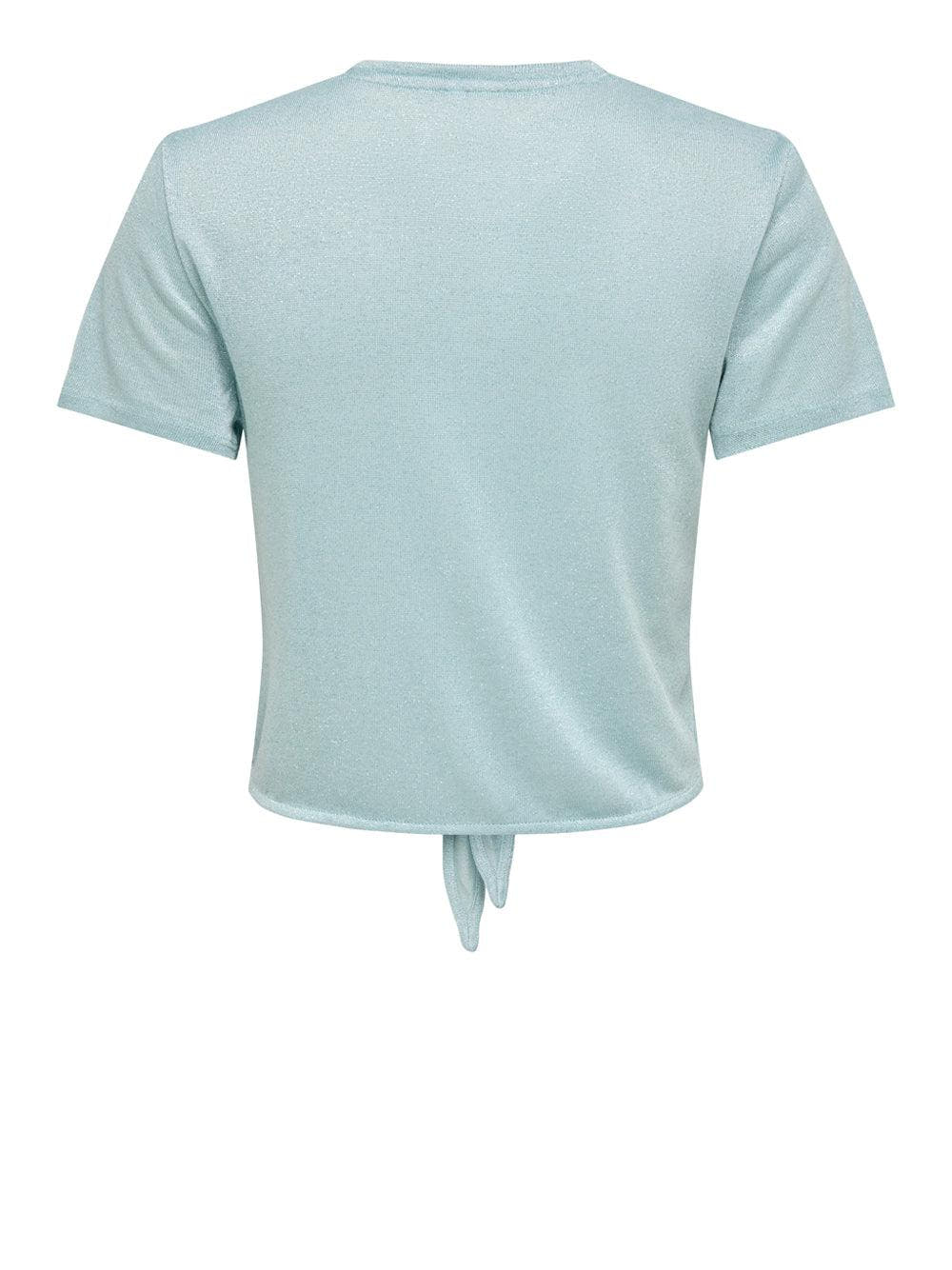 ONLAMBER LIFE S/S GLITTER KNOT TOP JRS 