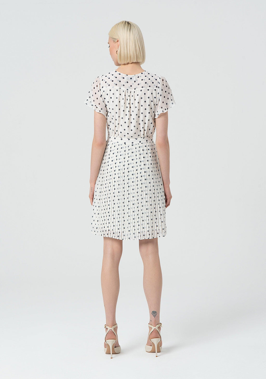 SHORT PRINTED DRESS CREAMBLUE 