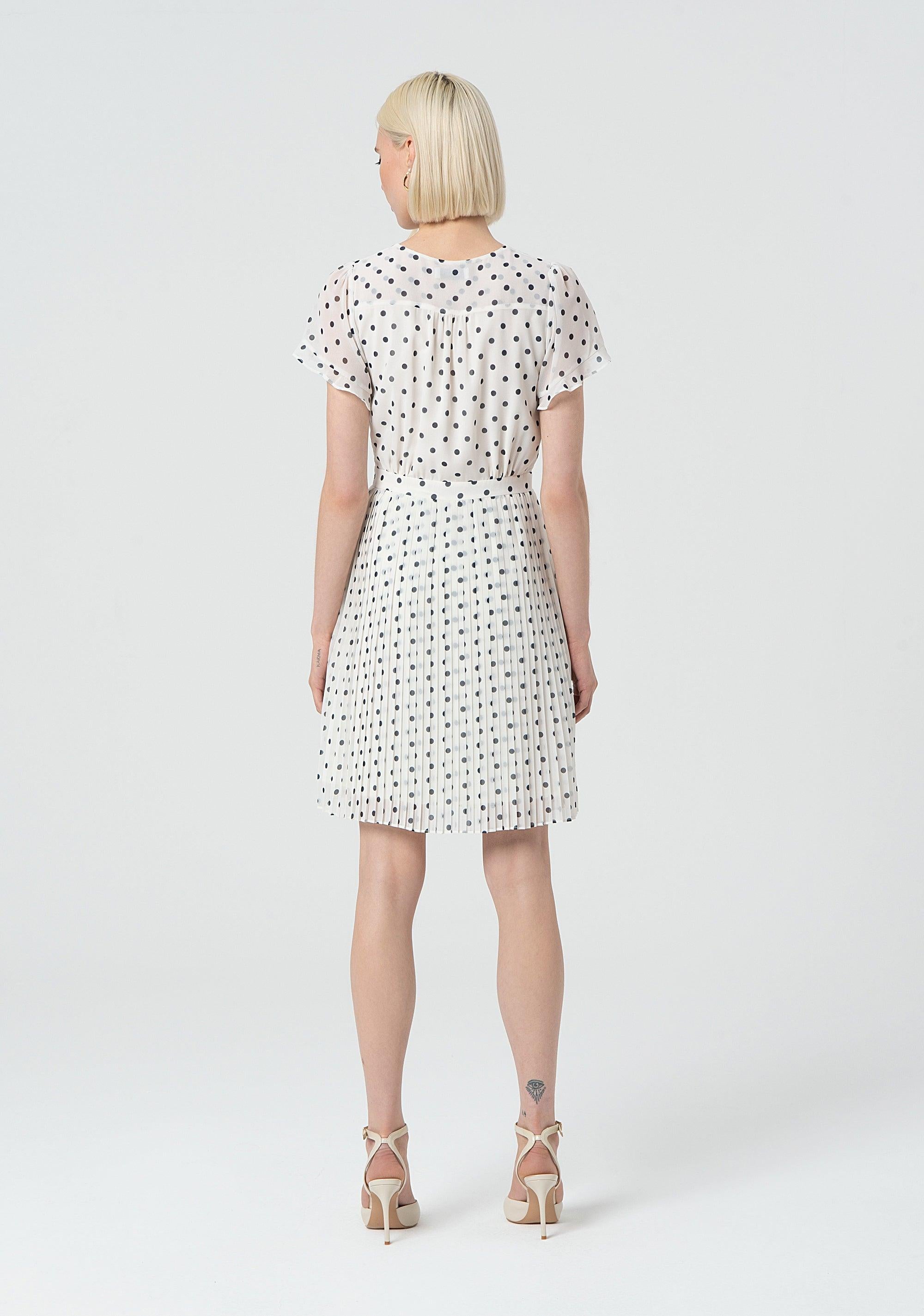 SHORT PRINTED DRESS CREAMBLUE 