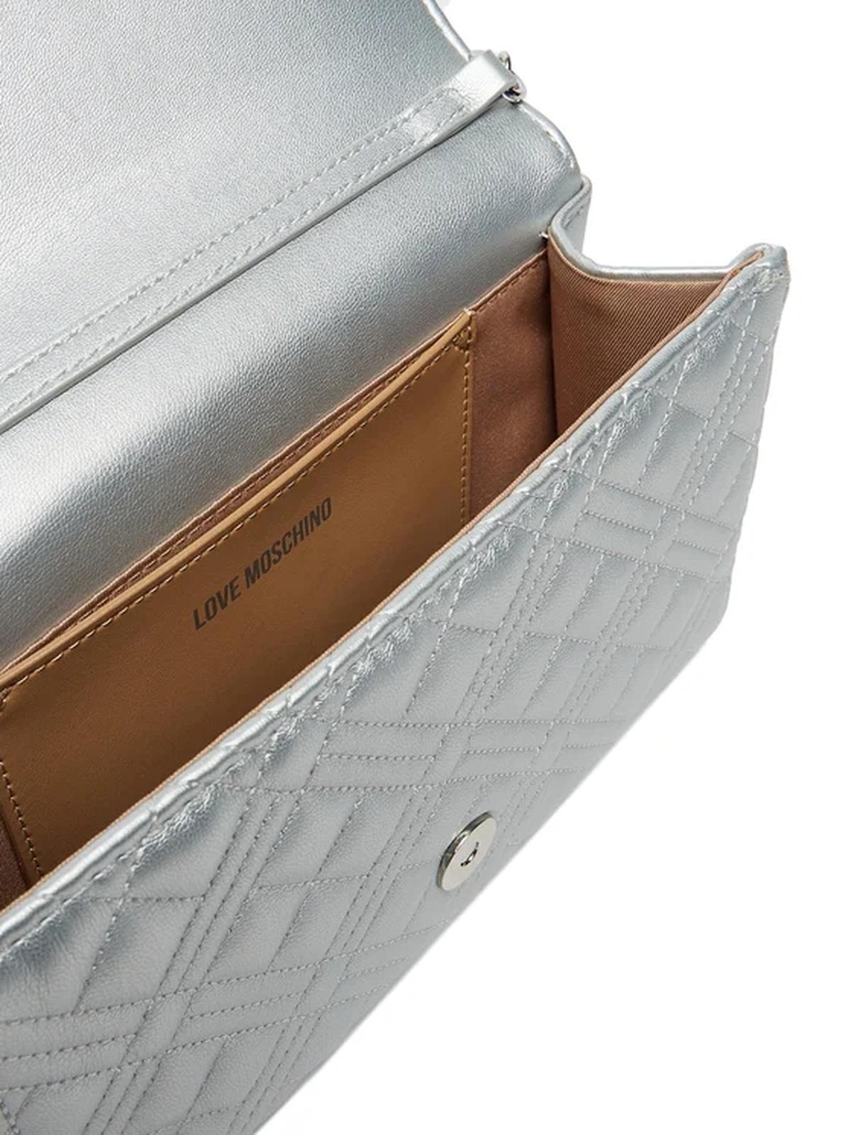 BORSA QUILTED PU METALLIC SILVER 
