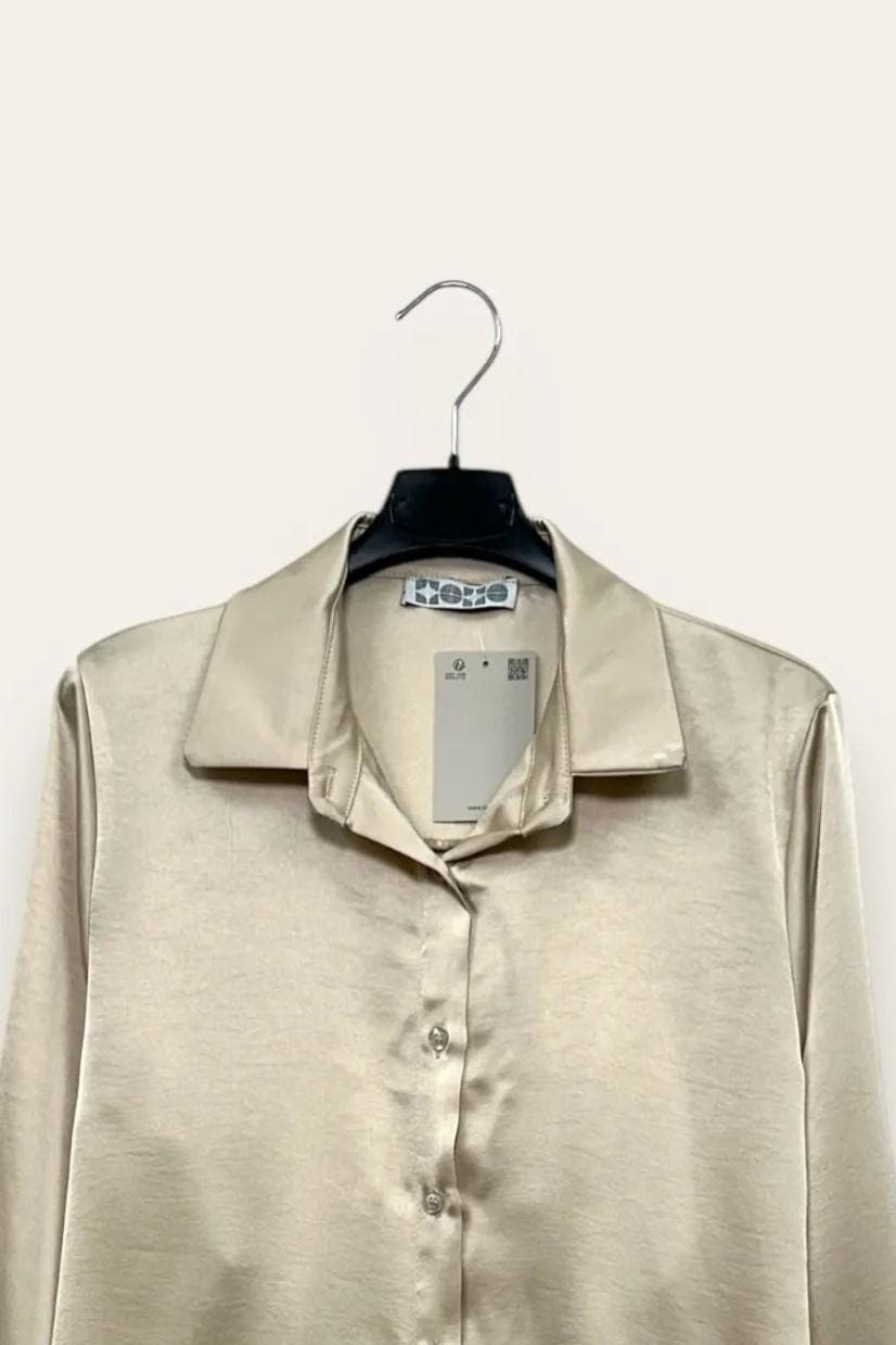 Camicia in raso CL-10673-CL-3957/Beige LOVEme