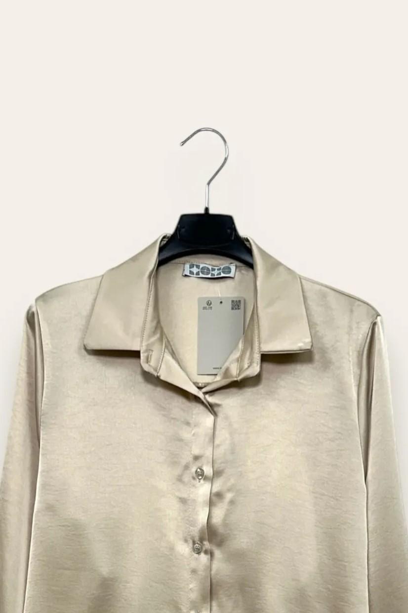 Camicia in raso CL-10673-CL-3957/Beige LOVEme