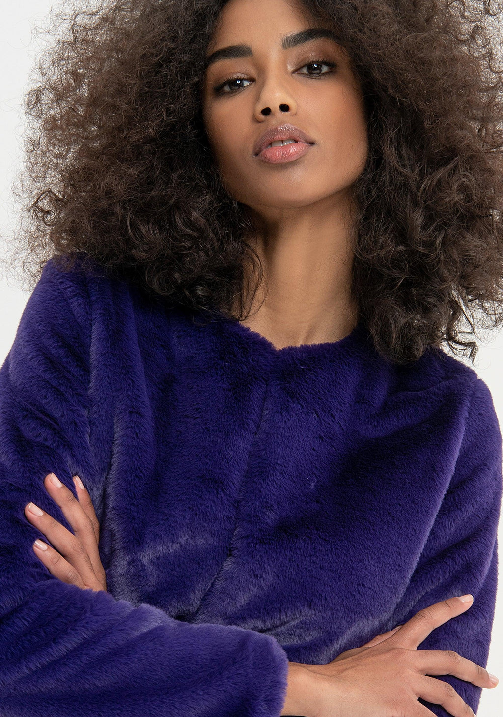 CROP FUR PURPLE 