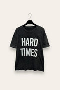 T-shirt stone wash con scritta "hard time" VB-10754/Antracite LOVEme