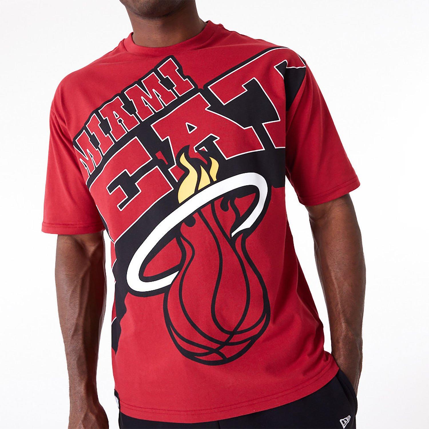 NBA LARGE WRDMRK OS TEE MIAHEA  PNRBLK 