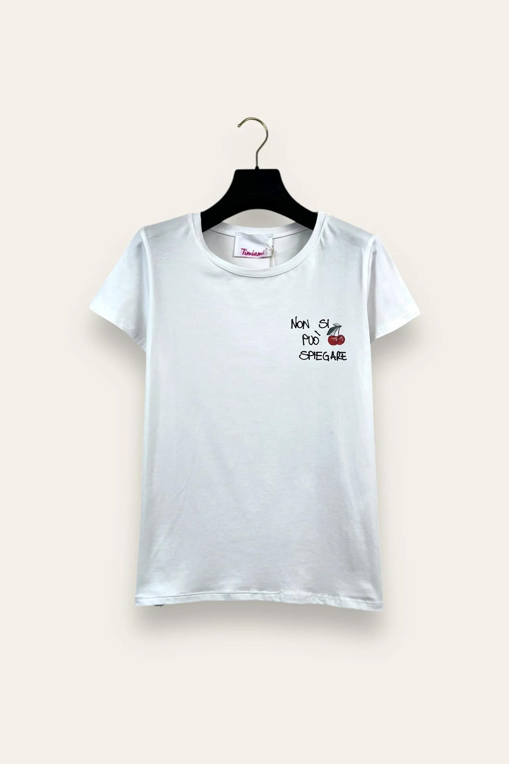 T-shirt con scritta "non si può spiegare" 