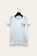 T-shirt con scritta "non si può spiegare" 
