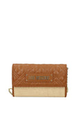 BORSA STRAW+QUILTED PU CUOIO 