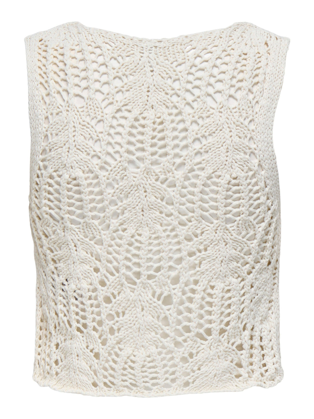ONLLIZZY LIFE SL CROCHET TIE VEST KNT 15343882/Pumice Stone ONLY