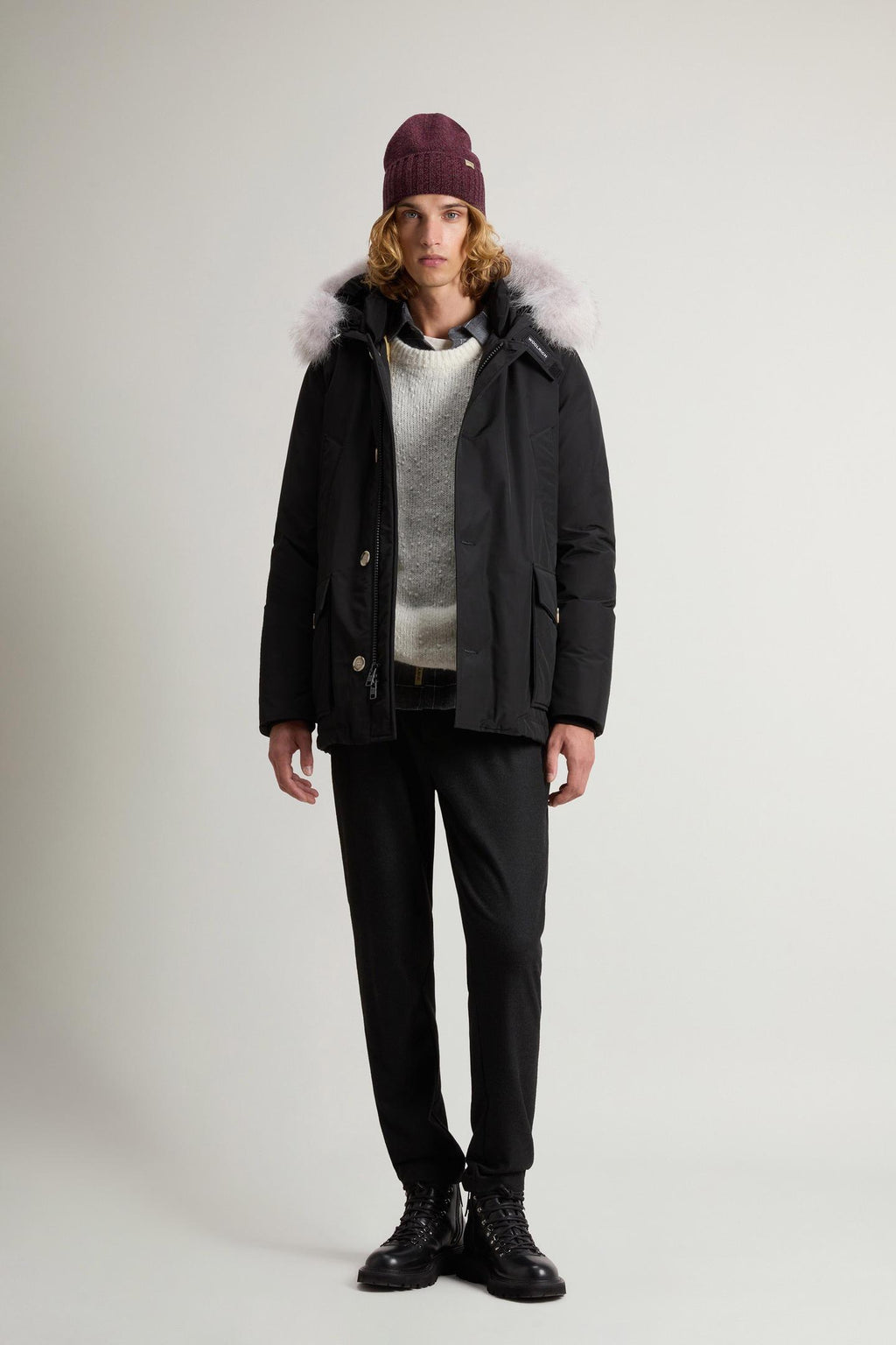 ARCTIC DETACHABLE FUR ANORAK CFWOOU0484MRUT0001/BLK WOOLRICH
