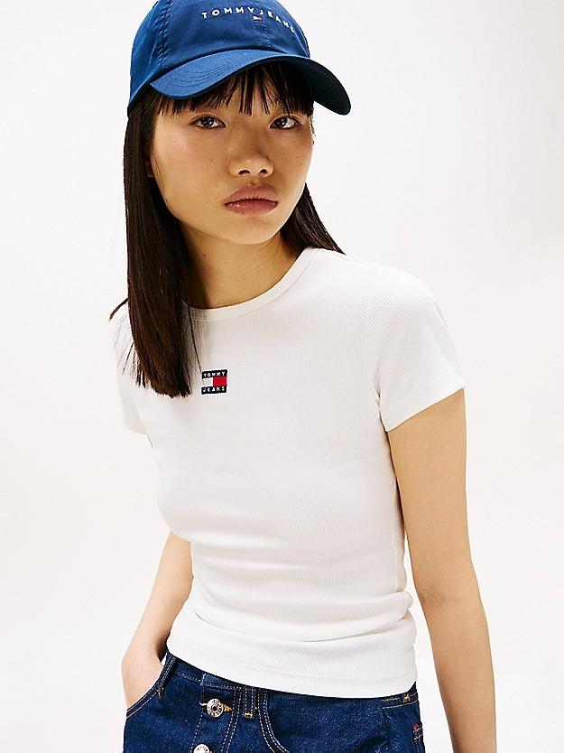 TJW SLIM BADGE RIB T DW0DW17881/YBL TOMMY JEANS