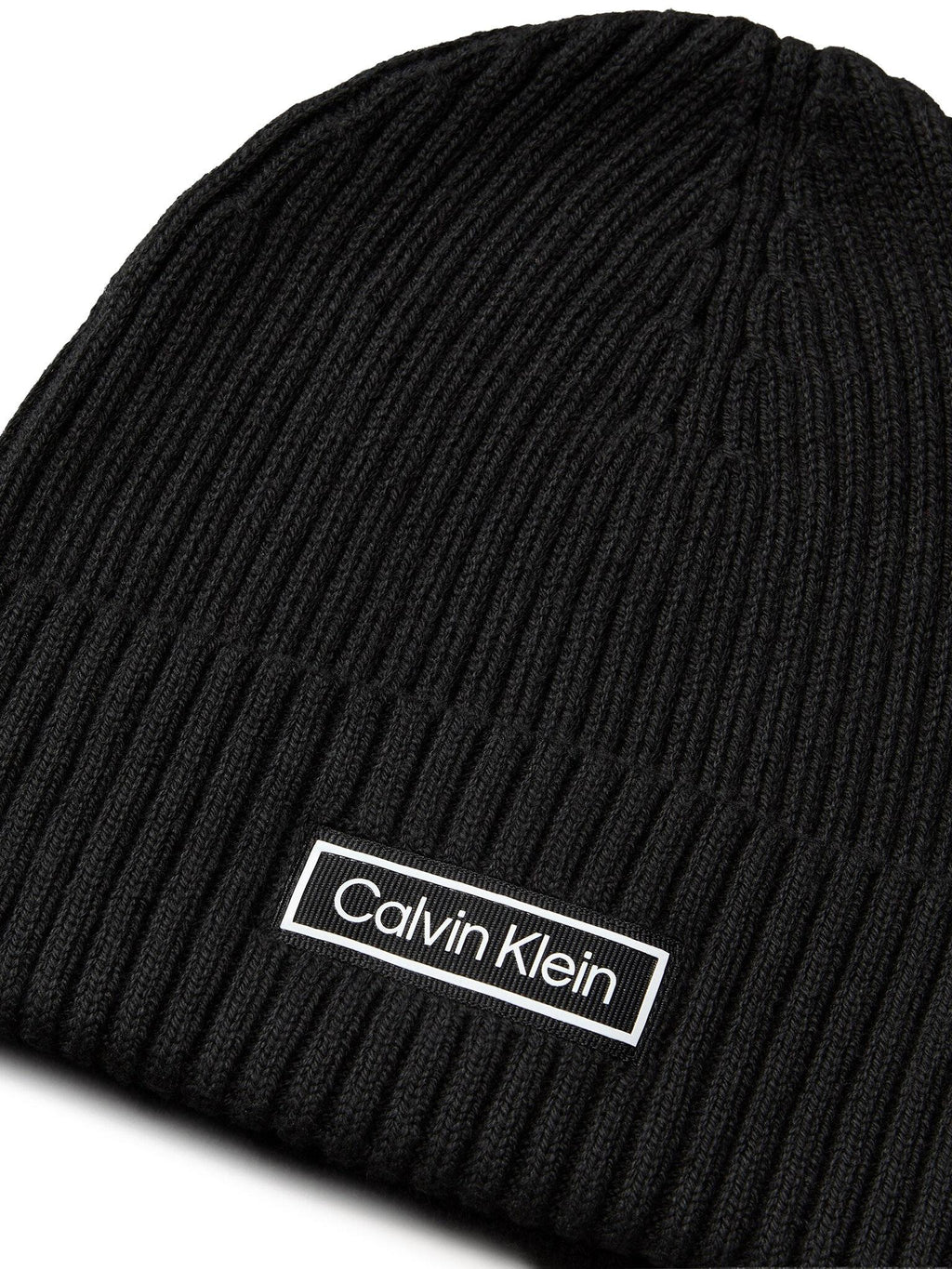 PATCH CHUNKY RIB COTTON BEANIE LV04D8053G/UB1 CALVIN KLEIN