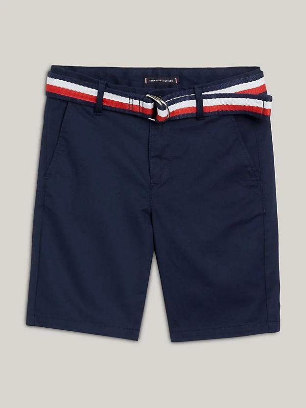 WOVEN BELTED SHORTS 