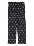 PANTALONE SLOUCKY IN POPELINE ST. "OVAL T" ALLOVER 