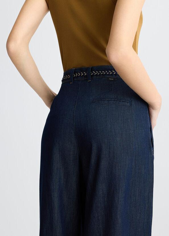 PANT.FLARE PIEGHE H.W. 